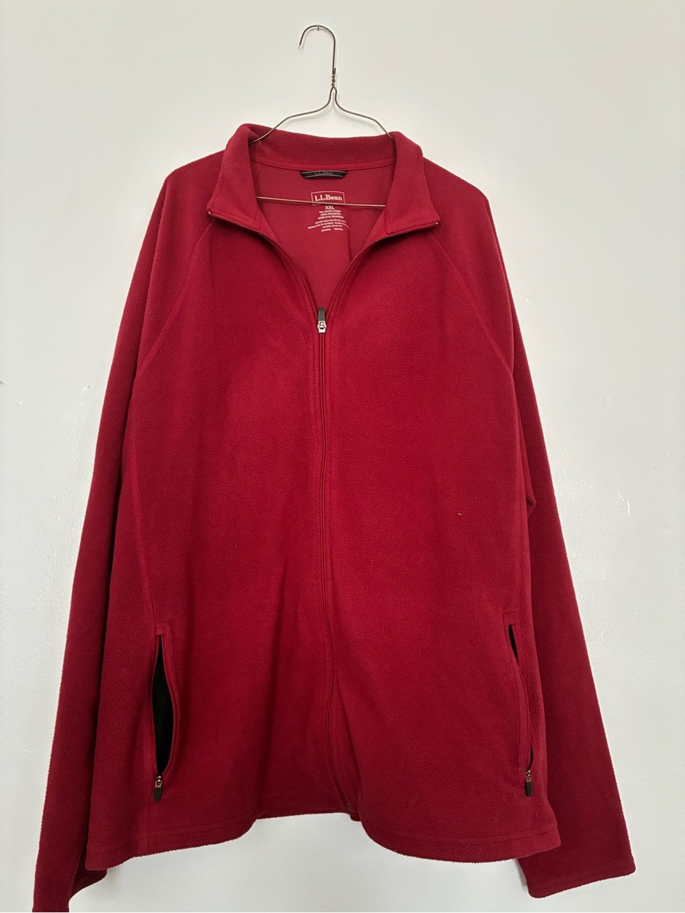 L.L. Bean Men's Zip-Up Fleece Jacket - Deep Red